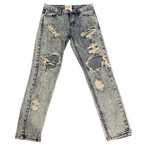 Women’s One Teaspoon Distressed Denim Awesome Baggies Medium Rise Relaxed leg